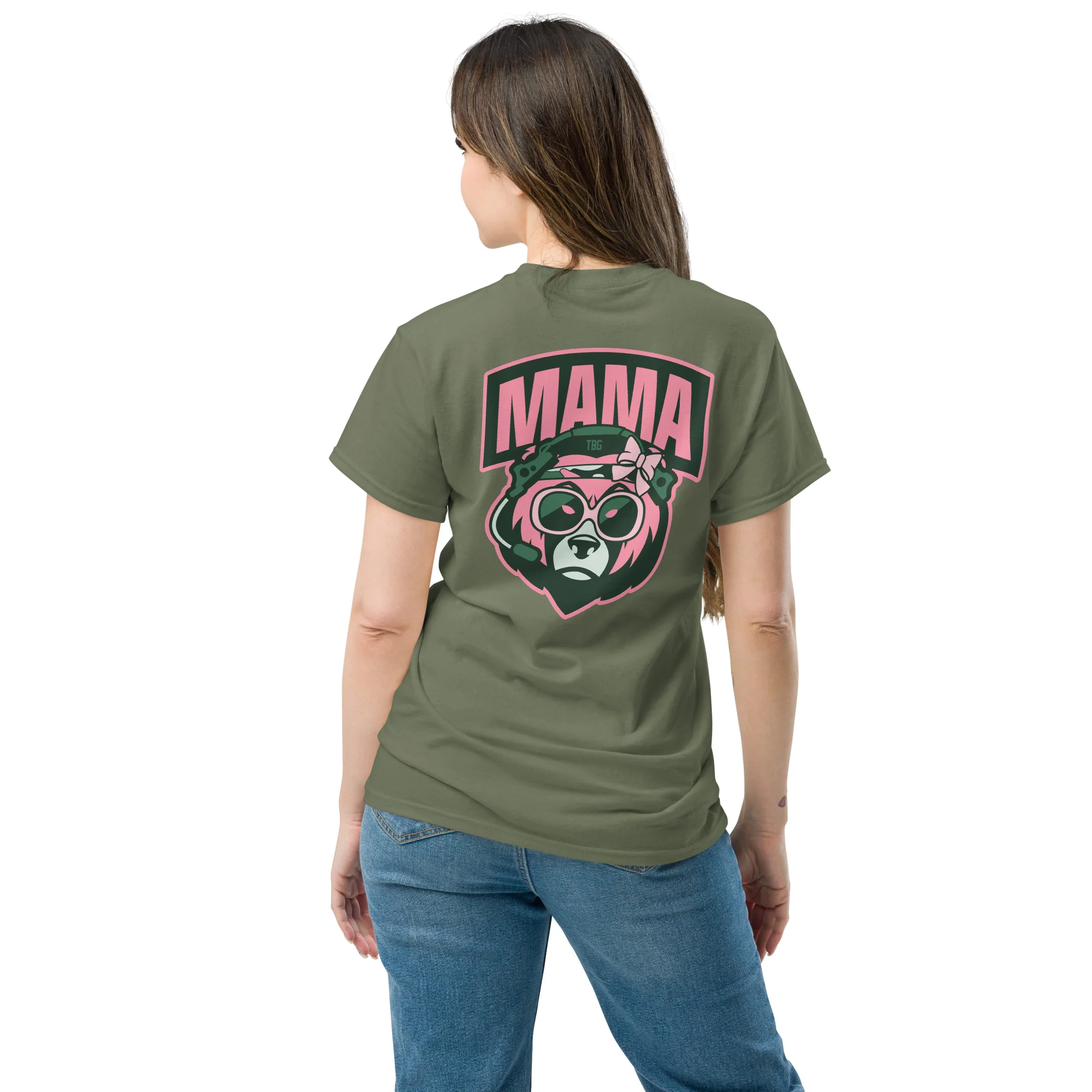 Mama Bear Pink, OD Green