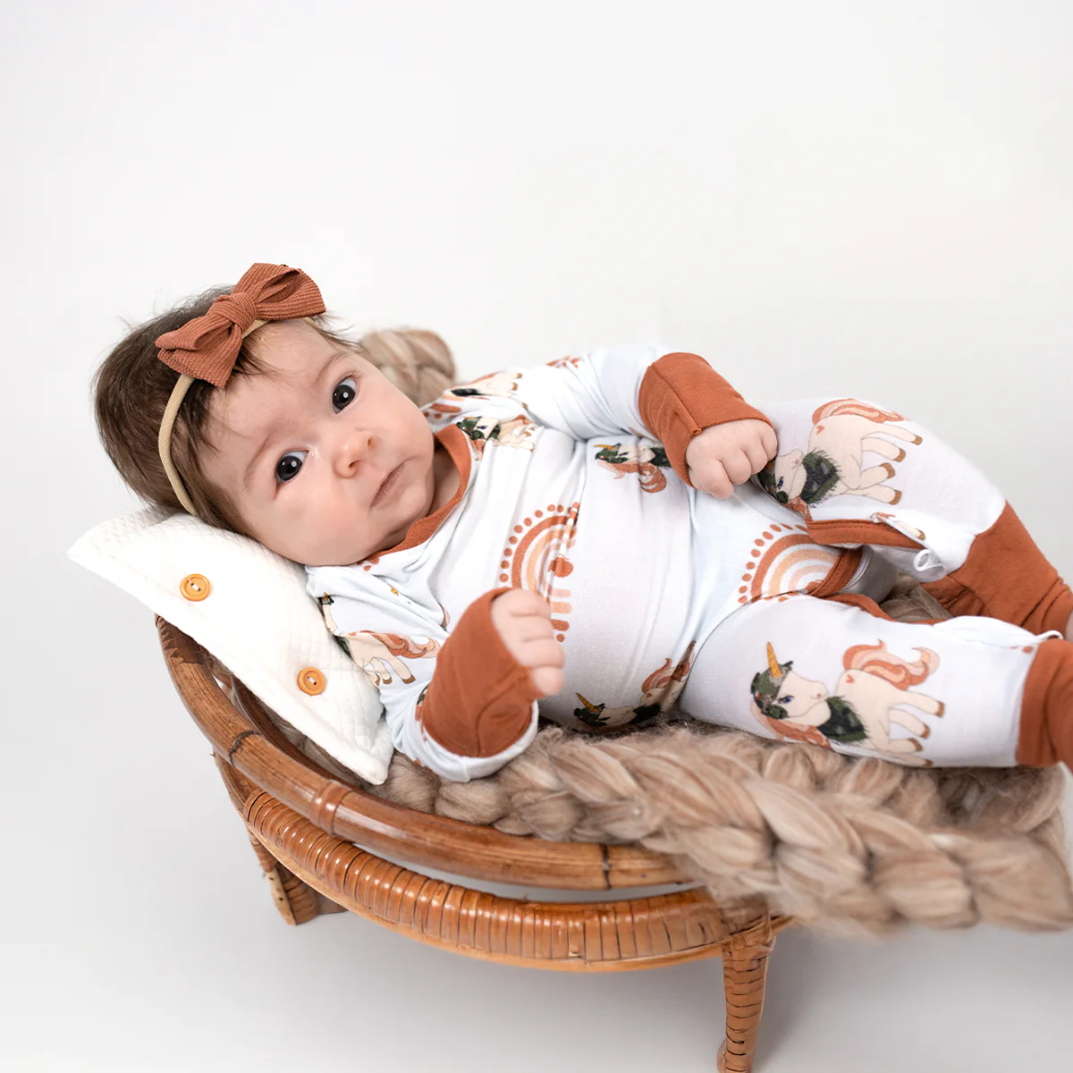 Rainbows & Unicorns Infant Zippie Pajamas - Image 3