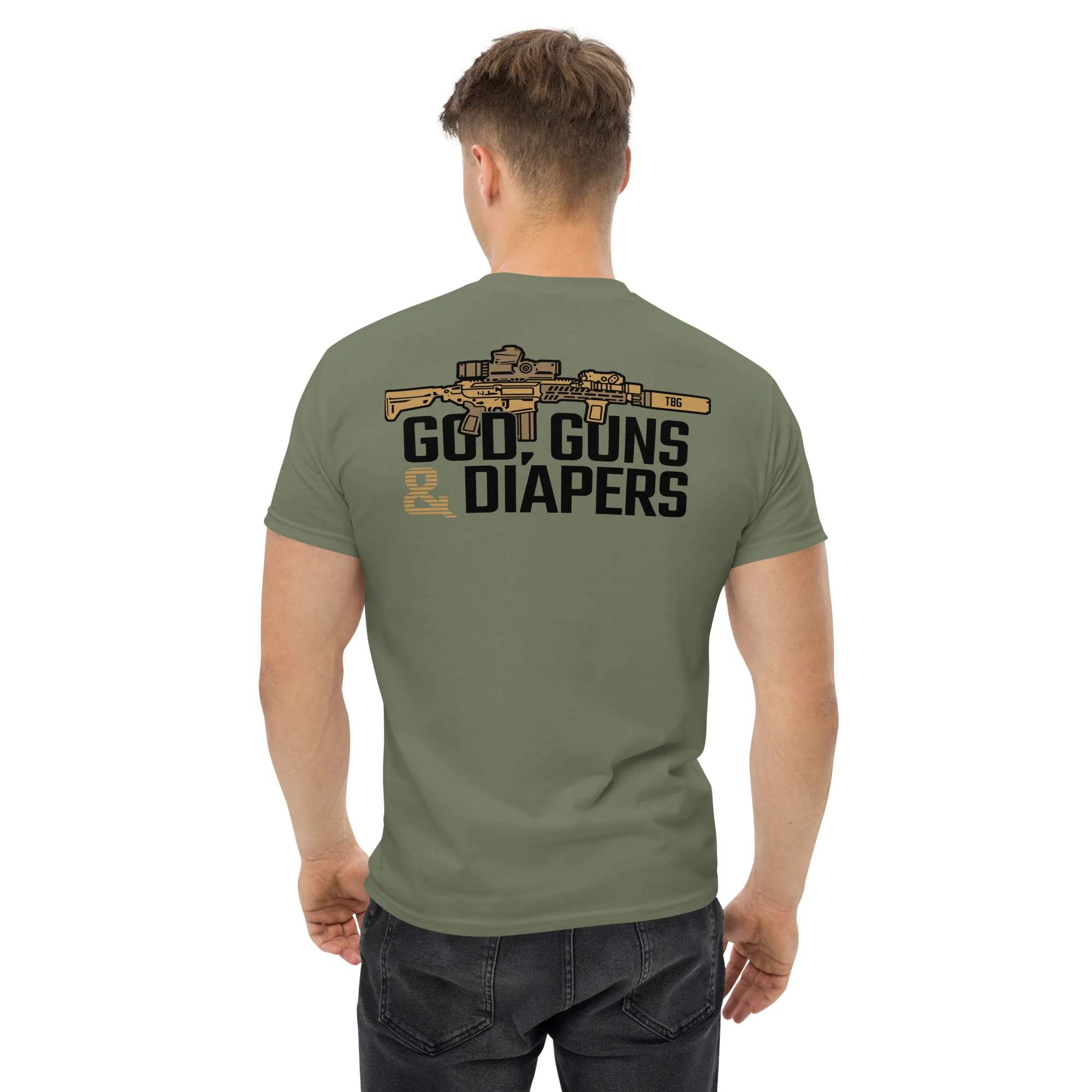 God, Guns & Diapers, OD Green